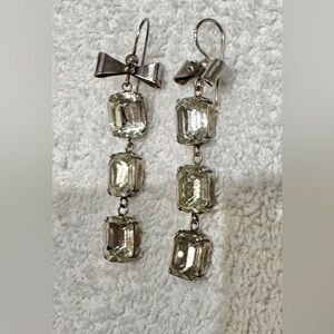 Reminiscence -Vintage French Elegant Sterling Silver & Crystal Dangle Earrings
